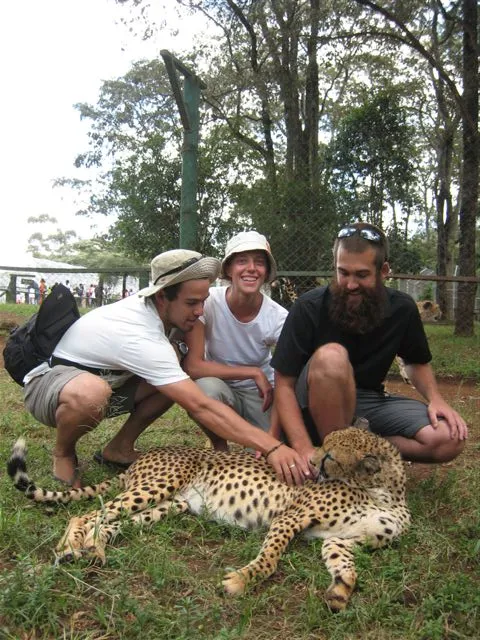 We had to bribe the guard, but we got in to pat the cheetah
