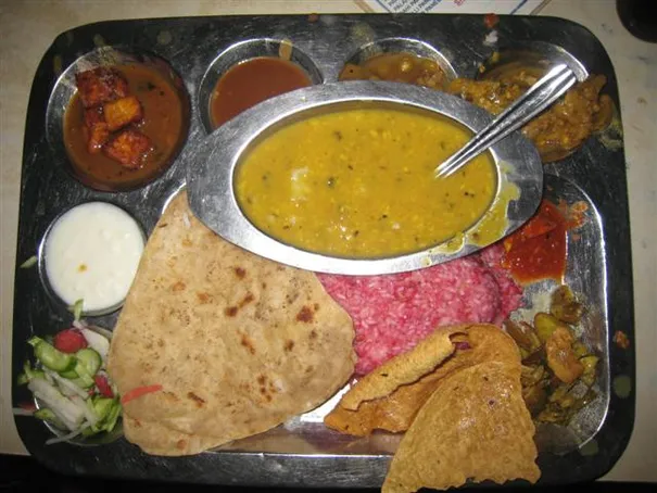 Our typical meal - Thali.