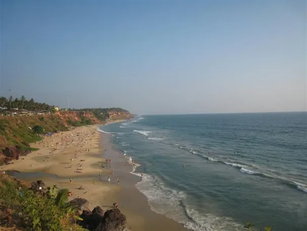 The beautiful beach at Varkala.