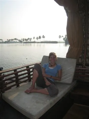 Robs relaxing on the house boat, Alleppey