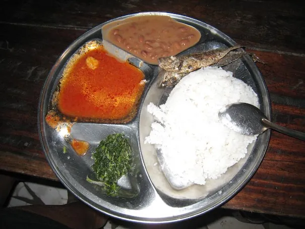 Wali Samaki (rice & fish), our daily meal