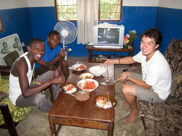We were invited over to Godfreys house for a feast