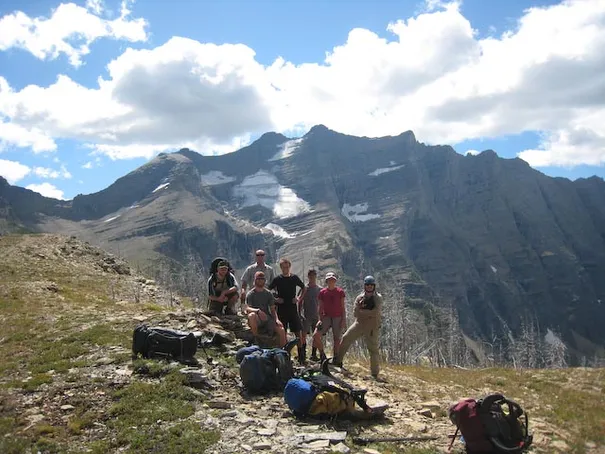 The gang at the top of the first pass