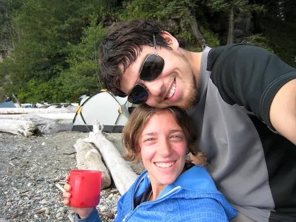 Say cheese! A well earned break from walking and setting up camp.