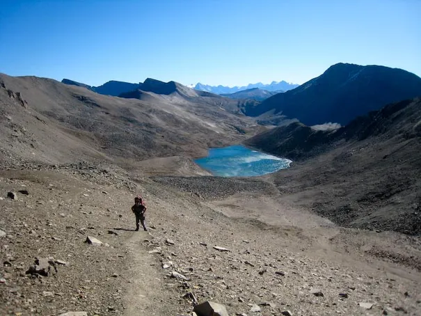 Glen on the final acent over a pass, Jasper National Park