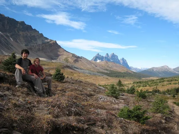 Robyn and Glen at around the halfway point of our 24km day in the Tonquin Valley, Jasper National Park