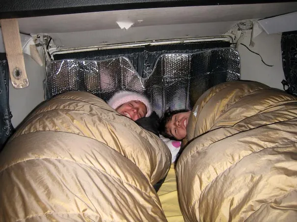 Our bedroom in the Kombi Van