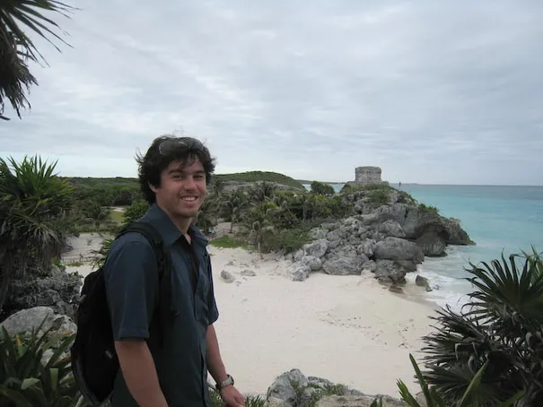 The Mayan ruins right on the beach in Tulum, Mexico