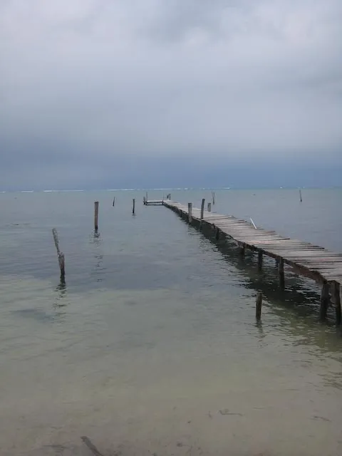 Our private dock over the water in Caye Caulker, Belize