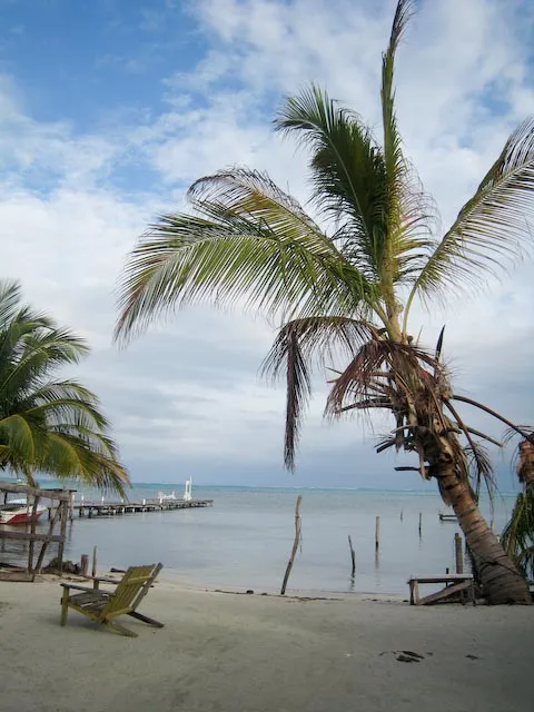 The island scenery in Caye Caulker, Belize