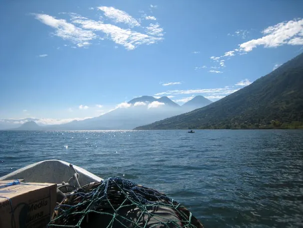 Lago Atitlian. A lake surrounded by volcanos in Guatemala