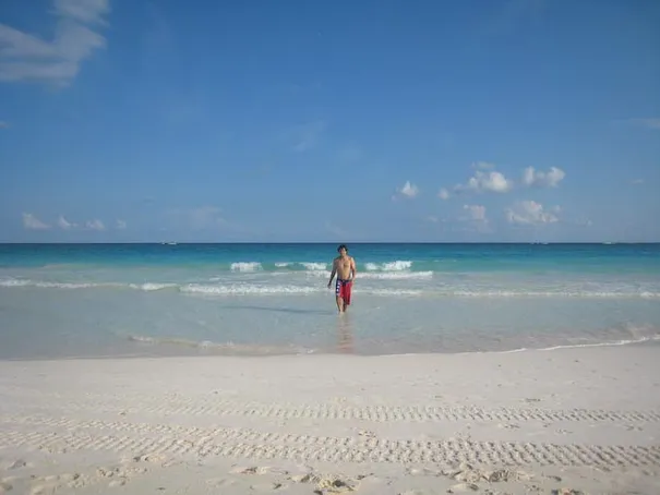 Beautiful turquoise water in Tulum, Mexico