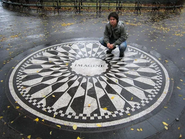 A memorial for John Lennon in Central Park