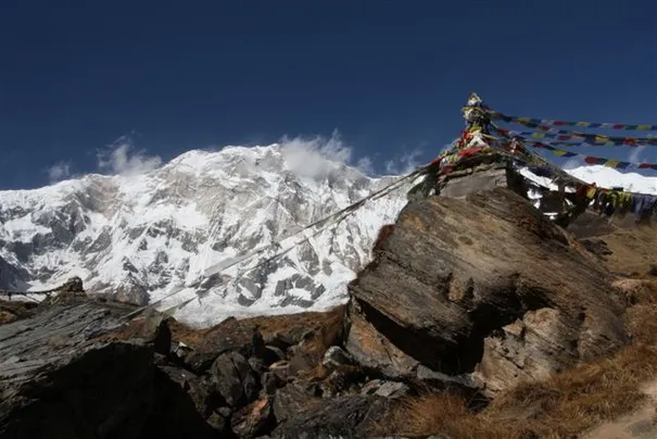 Some of the Tibetan prayer flags that are all over the hike 