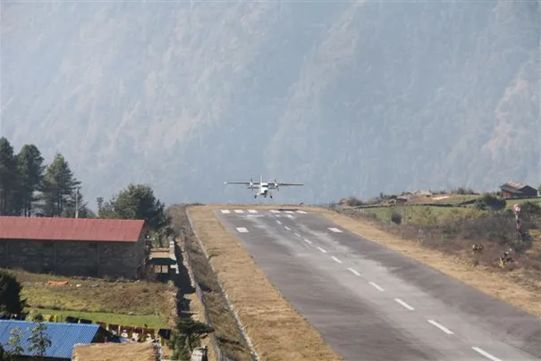 Touchdown at Lukla airport, one of the most amazing flights you will ever take