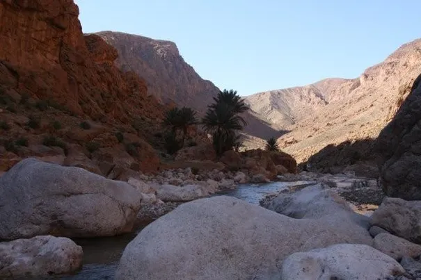 The crystal-clear (and very cold) river, Todra Gorge