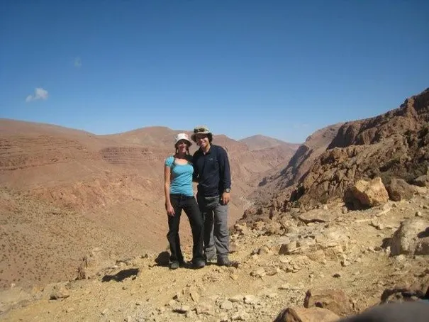 Robs and Glen taking in the magnificent 360 degree views, Todra Gorge.