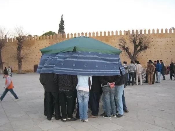 Something good must be going on under this umbrella, Fes.