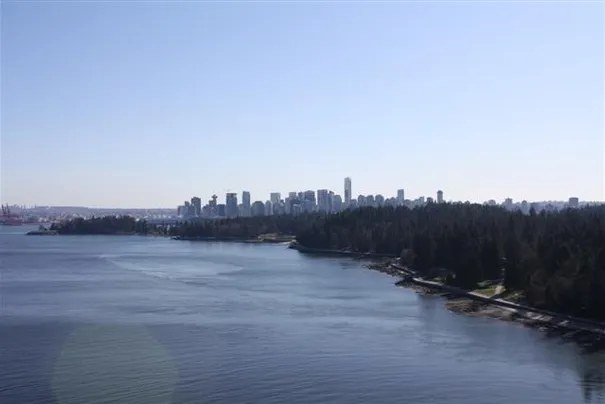 The view of Downtown Vancouver as seen from the Lionsgate Bridge.