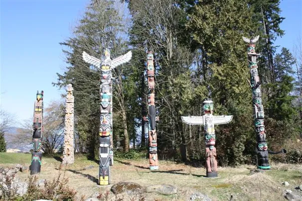 The Totem poles in Stanley Park.