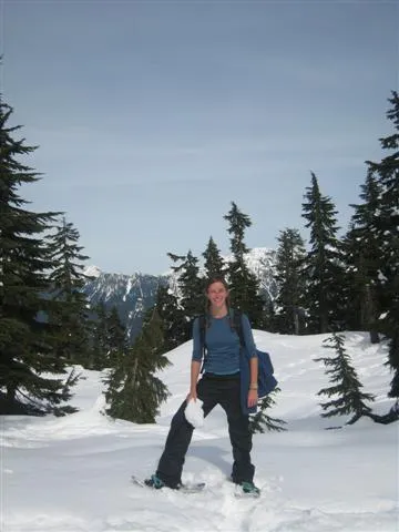 Robyn during the snow shoeing adventure.