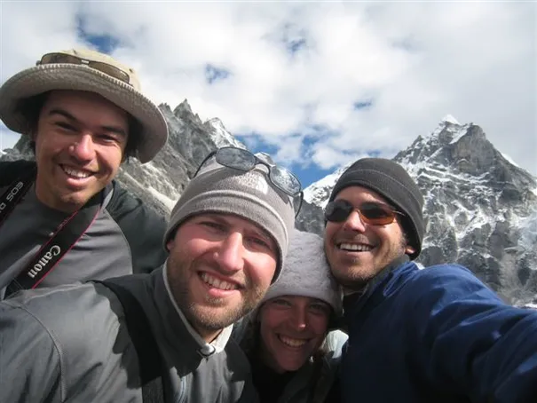 The trekking gang at the top of a side trip up to Langden Ri