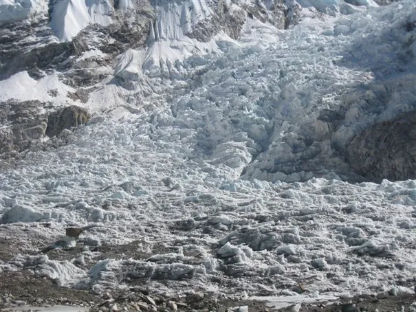 The Khumbu Icefall above Everest Base Camp