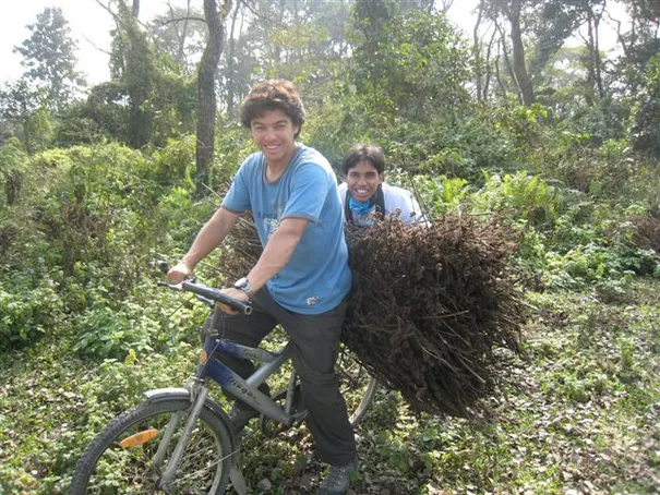 Glen and Suraz collecting firewood