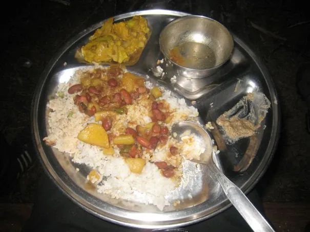 Dal Bhat. We ate this twice a day for a week!