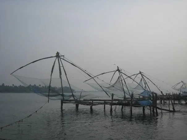 The Chinese fishing nets in Fort Cochin, India.