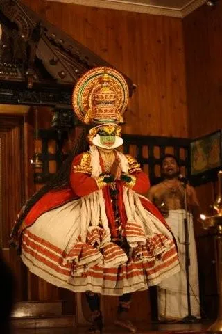 The performance of the Kathakali in Fort Cochin, India.