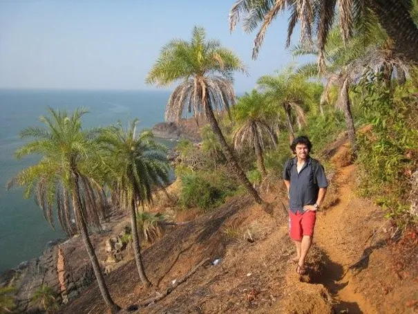 Walking from one beach to another in Gokarna. There were five in total. 