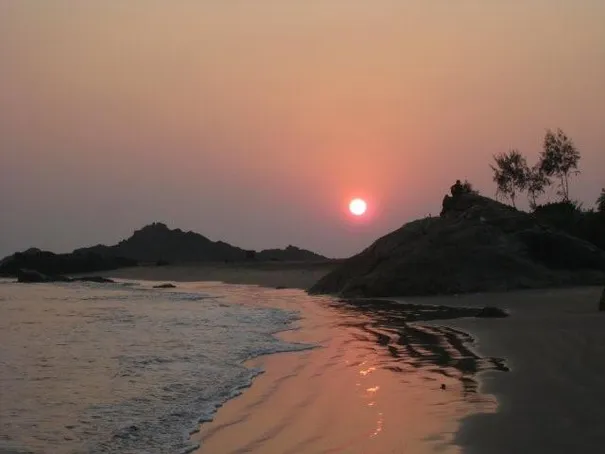 Sunset over Gokarna beach in Karnataka, India.