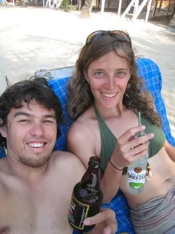 A nice refreshing drink after a hard days swimming, Goa India.