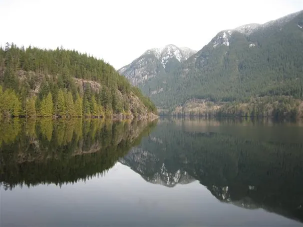 The view of Buntzen Lake, we hikes around the whole thing while staying with Drew and Kate in Port Moody (40 minutes from downtown Vancouver)