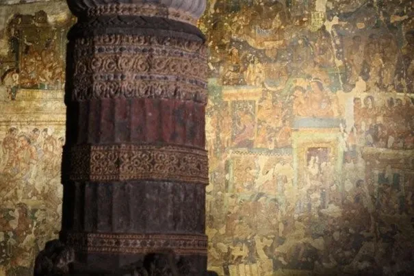 Some of the paintings that have survived time, Ajanta Caves.