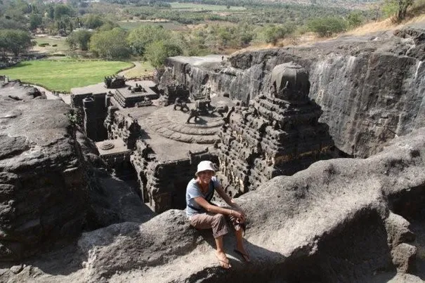 Kailasa temple from above, Ellora Caves.