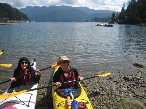 Hannah and Glen getting ready to push off