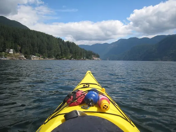 The water of The Indian Arm, as seen from the Kayak
