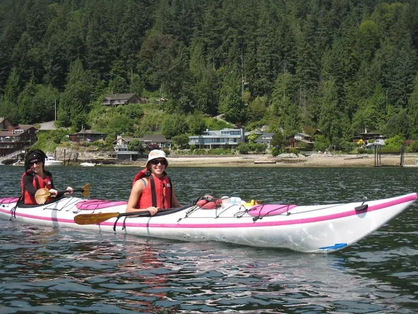 Hannah and Robyn out on the water