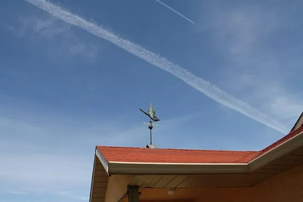 A weather vane and perfect weather.