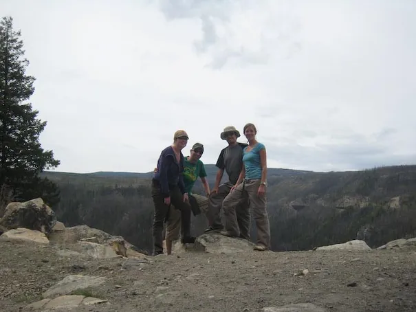 A group shot in the Myra canyon.