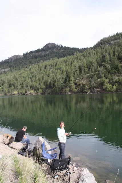 Fishing on Yellow Lake. We were promised we would catch something.