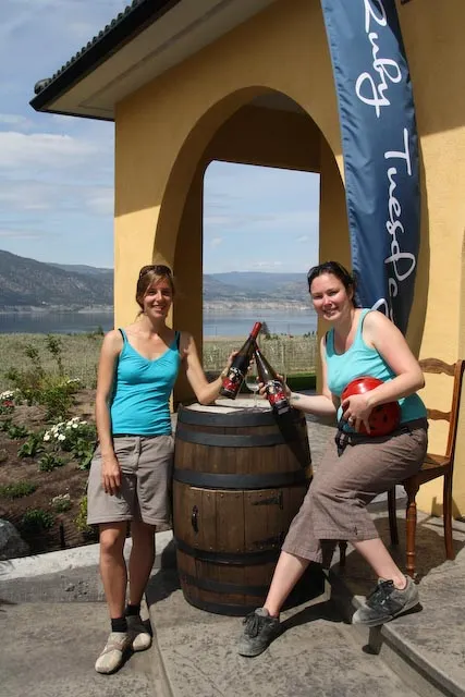 Robyn and Lea after our first wine tasting of the day.
