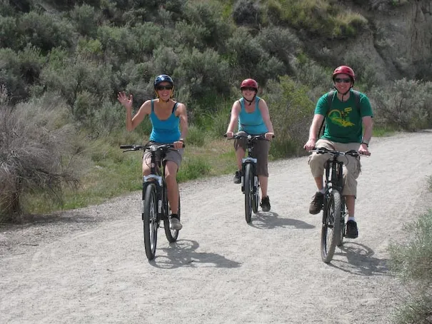 Riding along the KVR trail.